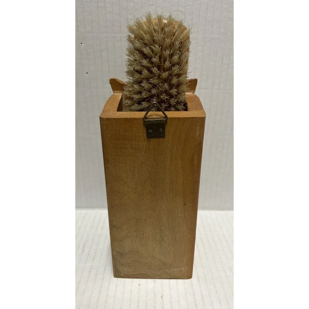 Owl‎ Hand Carved Rustic Vintage Clothes or Shoes Brush holder 6